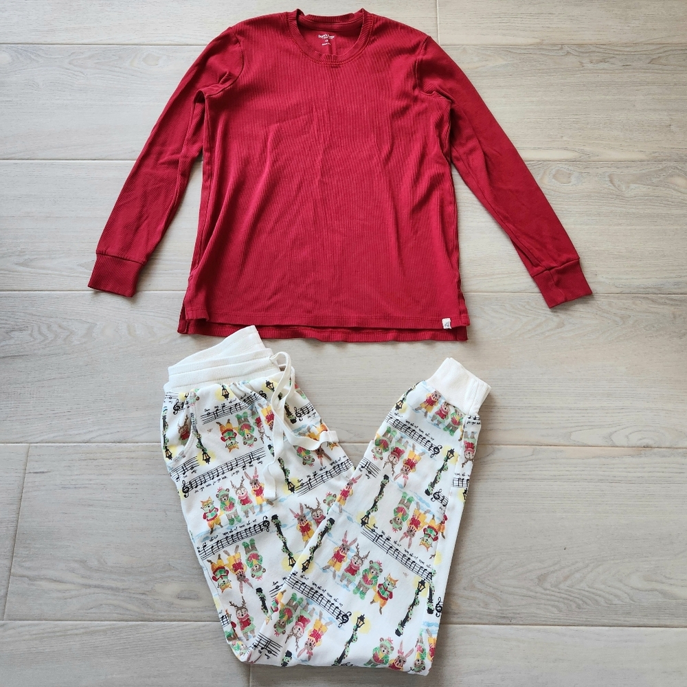 Burt's Bees Baby Red Adult Carolers Pajamas
